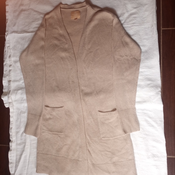 Love for Humanity Taupe long sleeve cardigan size M - Picture 1 of 6